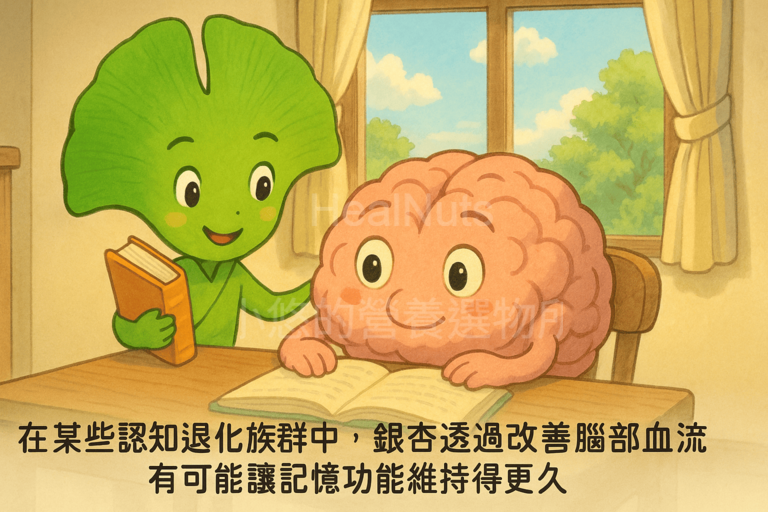 銀杏並不是記憶力的「強化劑」，但在某些認知退化族群中，透過改善腦部血流，有可能讓記憶功能維持得更久。
