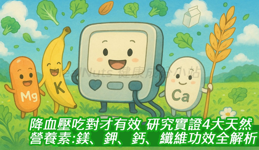 降血壓吃對才有效！研究實證4大天然營養素：鎂、鉀、鈣、纖維功效全解析