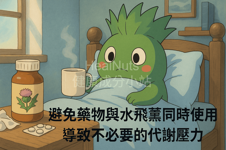 水飛薊(奶薊)真的是護肝神藥?揭密7大功效與2個常被忽略的副作用! 2 感冒時先專注抗病毒與退燒,暫停保健品,避免藥物與水飛薊同時使用導致不必要的代謝壓力