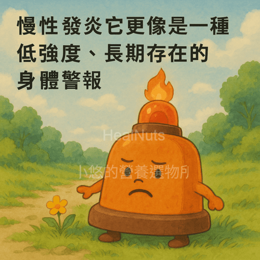 慢性發炎不同於急性發炎（如發燒、紅腫等明顯症狀），它更像是一種低強度、長期存在的「身體警報」