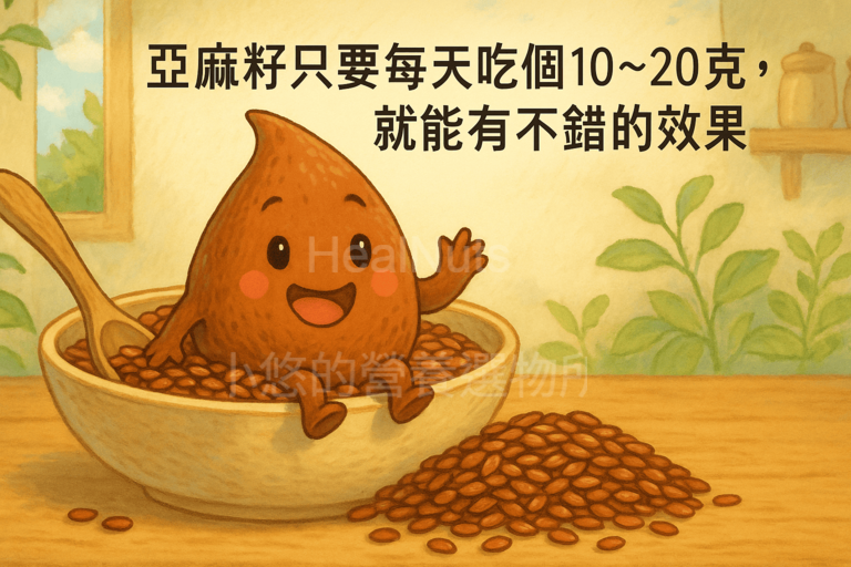 亞麻籽只要每天吃個10~20克，就能有不錯的效果。