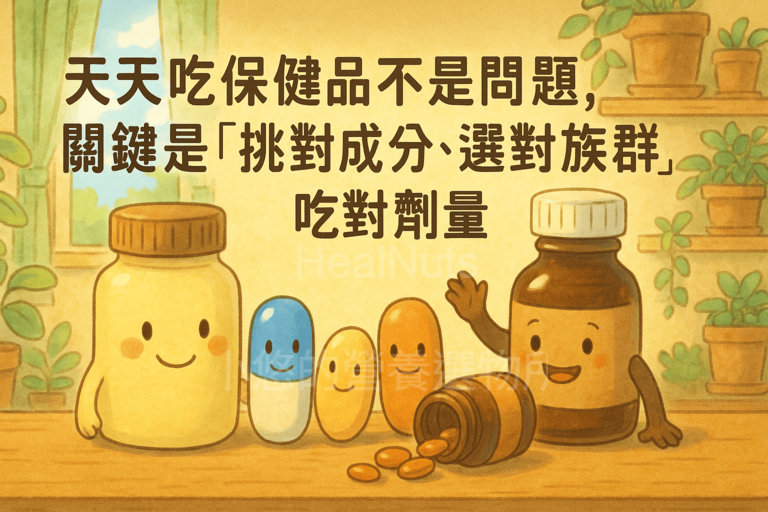 天天吃保健品不是問題，關鍵是「挑對成分、選對族群、吃對劑量」