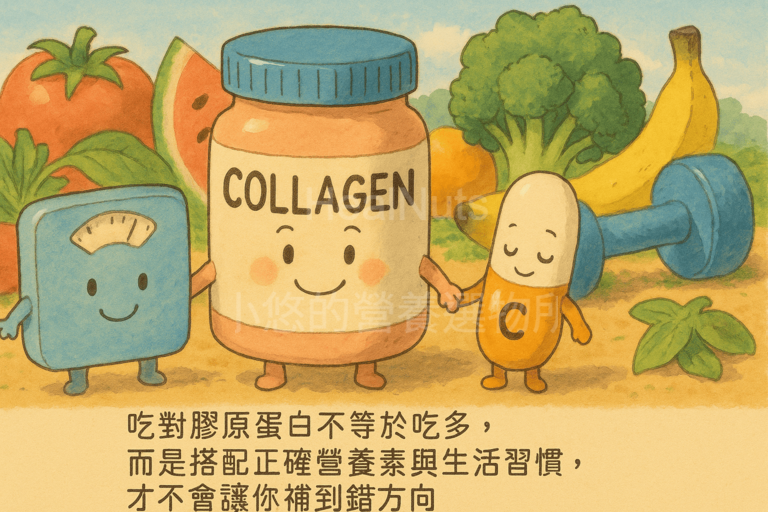 吃對膠原蛋白不等於吃多，而是搭配正確營養素與生活習慣，才不會讓你補到錯方向。