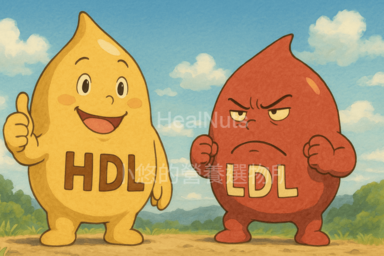 HDL（High-Density Lipoprotein，高密度脂蛋白）：俗稱「好膽固醇」
LDL（Low-Density Lipoprotein，低密度脂蛋白）：俗稱「壞膽固醇」
