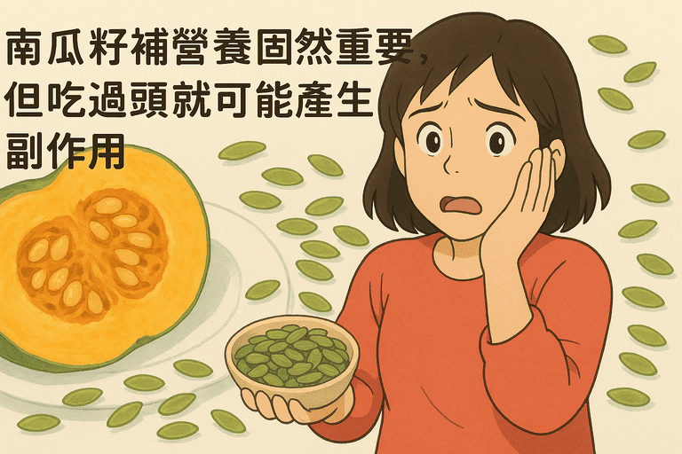 南瓜籽補營養固然重要，但吃過頭就可能產生副作用。那麼每天吃多少南瓜籽好呢? 南瓜籽到底能不能吃太多？過量會怎樣？