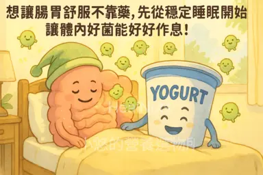 想讓腸胃舒服不靠藥，先從穩定睡眠開始，讓體內好菌能好好作息！