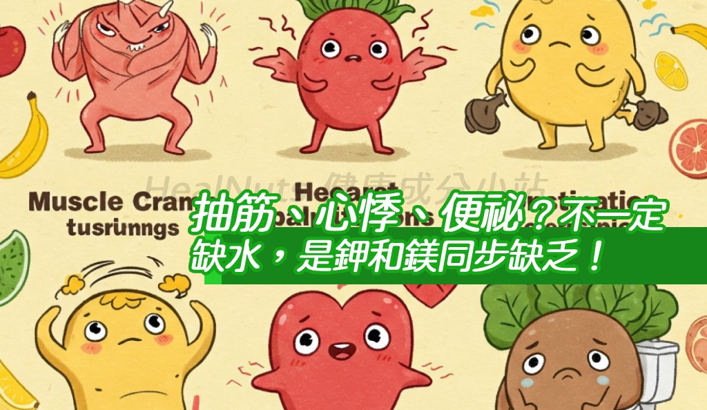 抽筋、心悸、便祕？不一定缺水，是鉀和鎂同步缺乏！