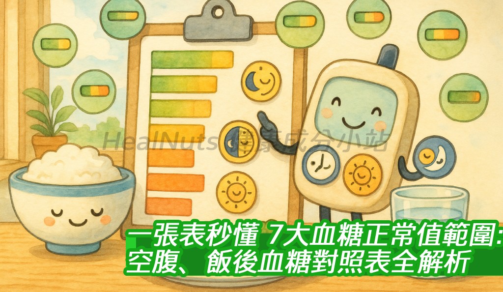 【一張表秒懂】7大血糖正常值範圍：空腹、飯後血糖對照表全解析